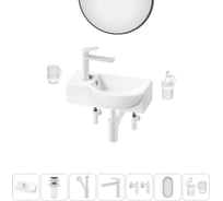 Комплект Wellsee 7 в 1 Lavinia Boho Bathroom Sink накладная/подвесная раковина 40x23 см 20219604R