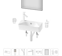 Комплект Wellsee 7 в 1 Lavinia Boho Bathroom Sink накладная/подвесная раковина 40x22 см 20219814R
