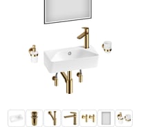 Комплект Wellsee 7 в 1 Lavinia Boho Bathroom Sink накладная/подвесная раковина 40x22 см 20219799R