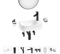 Комплект Wellsee 7 в 1 Lavinia Boho Bathroom Sink накладная/подвесная раковина 40x22 см 20219742R