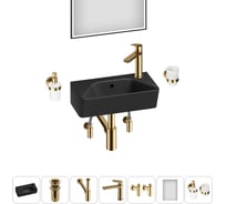 Комплект Wellsee 7 в 1 Lavinia Boho Bathroom Sink накладная/подвесная раковина 40x22 см 20219806R