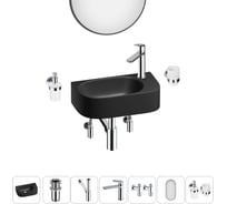 Комплект Wellsee 7 в 1 Lavinia Boho Bathroom Sink накладная/подвесная раковина 40x22 см 20219748R