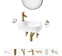 Комплект Wellsee 7 в 1 Lavinia Boho Bathroom Sink накладная/подвесная раковина 40x22 см 20219757R