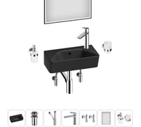 Комплект Wellsee 7 в 1 Lavinia Boho Bathroom Sink накладная/подвесная раковина 40x22 см 20219804R