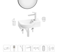 Комплект Wellsee 7 в 1 Lavinia Boho Bathroom Sink накладная/подвесная раковина 40x23 см 20219618R