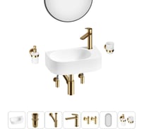 Комплект Wellsee 7 в 1 Lavinia Boho Bathroom Sink накладная/подвесная раковина 40x22 см 20219743R