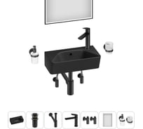 Комплект Wellsee 7 в 1 Lavinia Boho Bathroom Sink накладная/подвесная раковина 40x22 см 20219805R