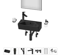 Комплект Wellsee 7 в 1 Lavinia Boho Bathroom Sink накладная/подвесная раковина 40x22 см 20219819R