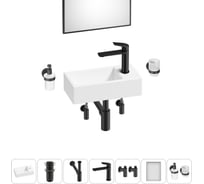 Комплект Wellsee 7 в 1 Lavinia Boho Bathroom Sink накладная/подвесная раковина 40x20 см 20219574R