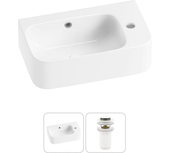 Комплект Wellsee 2 в 1 Lavinia Boho Bathroom Sink накладная/подвесная раковина 45x27 см 20216500R
