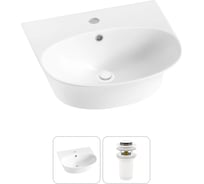 Комплект Wellsee 2 в 1 Lavinia Boho Bathroom Sink накладная/подвесная раковина 46x41 см 20216668R
