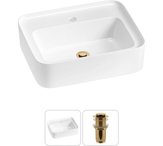 Комплект Wellsee 2 в 1 Lavinia Boho Bathroom Sink накладная/подвесная раковина 50x40 см 20215318R 1