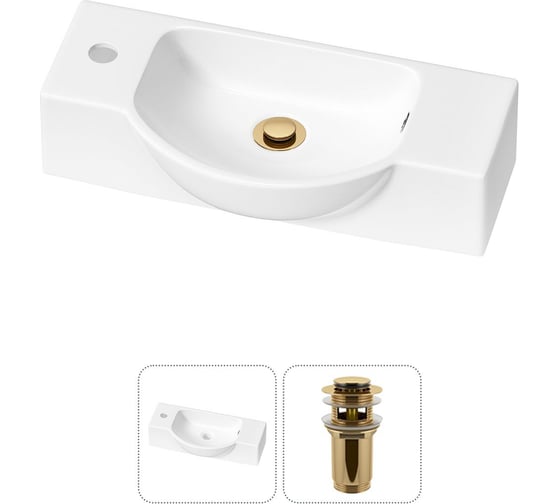 Комплект Wellsee 2 в 1 Lavinia Boho Bathroom Sink накладная/подвесная раковина 53x25 см 20216191R 1