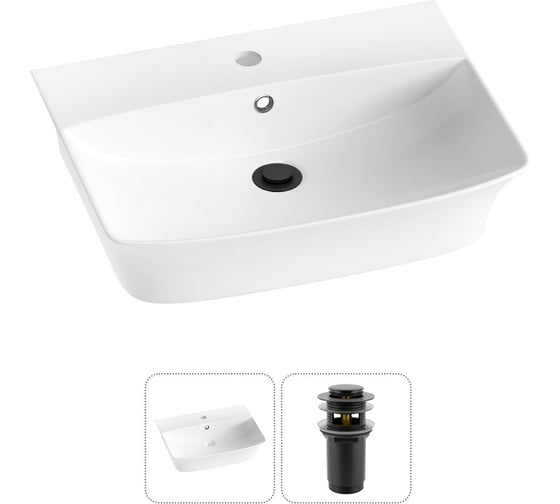Комплект Wellsee 2 в 1 Lavinia Boho Bathroom Sink накладная/подвесная раковина 55x42 см 20216778R