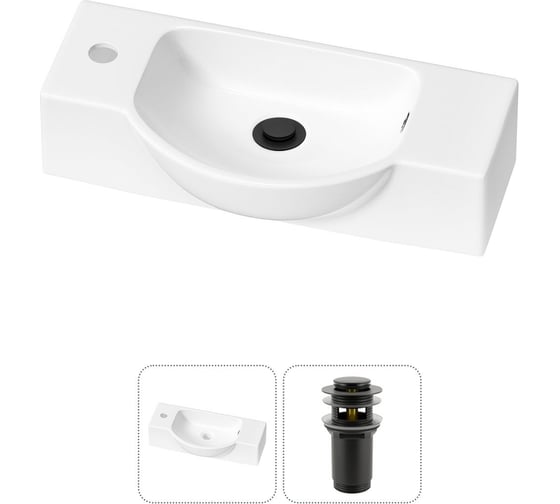 Комплект Wellsee 2 в 1 Lavinia Boho Bathroom Sink накладная/подвесная раковина 53x25 см 20216190R 1