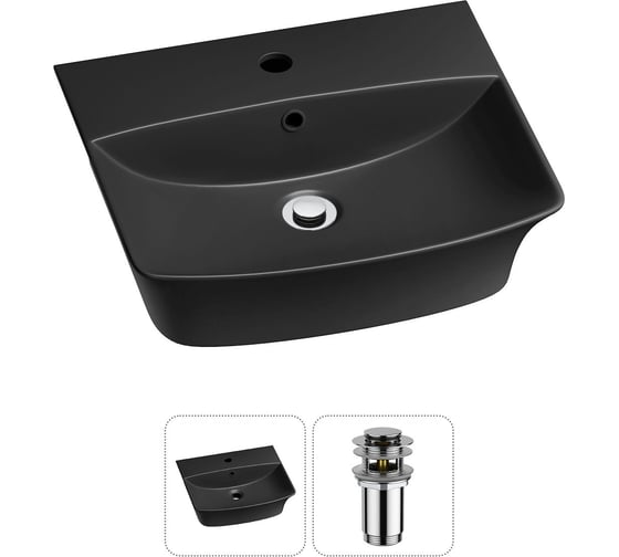 Комплект Wellsee 2 в 1 Lavinia Boho Bathroom Sink накладная/подвесная раковина 45x40 см 20216765R