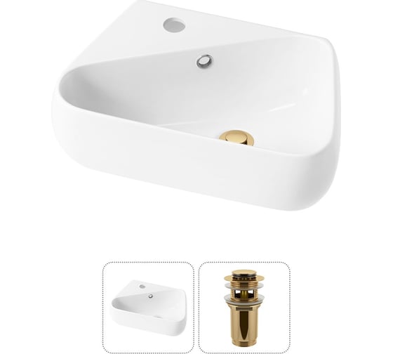 Комплект Wellsee 2 в 1 Lavinia Boho Bathroom Sink накладная/подвесная раковина 44x27 см 20216583R