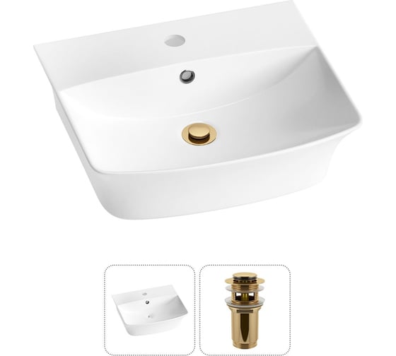 Комплект Wellsee 2 в 1 Lavinia Boho Bathroom Sink накладная/подвесная раковина 45x40 см 20216751R