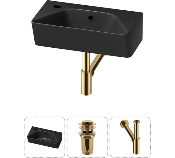 Комплект Wellsee 3 в 1 Lavinia Boho Bathroom Sink накладная/подвесная раковина 40x22 см 20216462R
