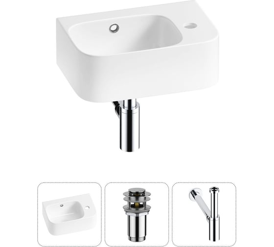 Комплект Wellsee 3 в 1 Lavinia Boho Bathroom Sink накладная/подвесная раковина 37x25 см 20216557R 1