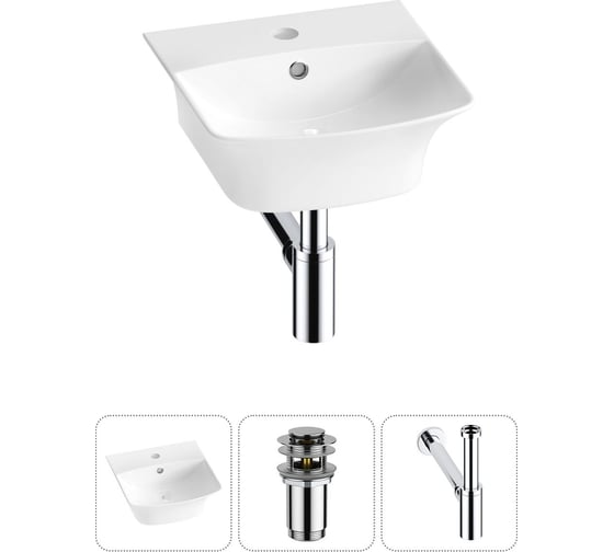 Комплект Wellsee 3 в 1 Lavinia Boho Bathroom Sink накладная/подвесная раковина 35x36 см 20216725R 1