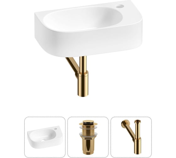 Комплект Wellsee 3 в 1 Lavinia Boho Bathroom Sink накладная/подвесная раковина 40x22 см 20216307R 1
