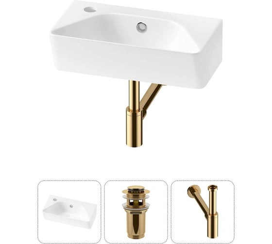 Комплект Wellsee 3 в 1 Lavinia Boho Bathroom Sink накладная/подвесная раковина 40x22 см 20216447R