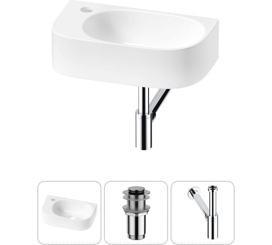 Комплект Wellsee 3 в 1 Lavinia Boho Bathroom Sink накладная/подвесная раковина 40x22 см 20216333R