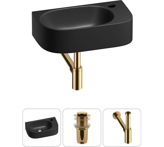 Комплект Wellsee 3 в 1 Lavinia Boho Bathroom Sink накладная/подвесная раковина 40x22 см 20216322R
