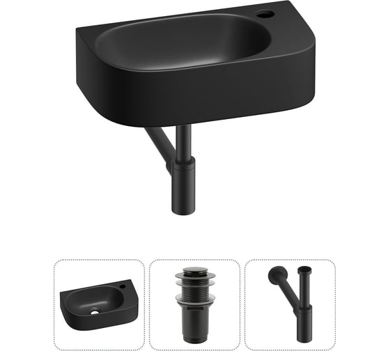 Комплект Wellsee 3 в 1 Lavinia Boho Bathroom Sink накладная/подвесная раковина 40x22 см 20216321R