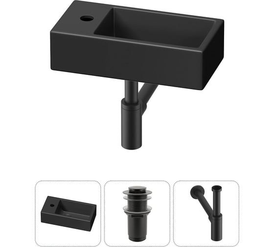 Комплект Wellsee 3 в 1 Lavinia Boho Bathroom Sink накладная/подвесная раковина 40x20 см 20216013R 1