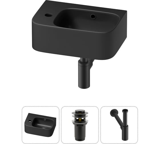 Комплект Wellsee 3 в 1 Lavinia Boho Bathroom Sink накладная/подвесная раковина 37x25 см 20216545R 1