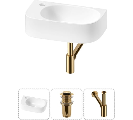 Комплект Wellsee 3 в 1 Lavinia Boho Bathroom Sink накладная/подвесная раковина 40x22 см 20216335R