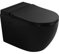 Унитаз подвесной ABBER Bequem черный матовый, с импульсным смывом AC1108PMB