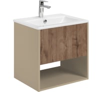 Тумба AQUATON Форм 60 капучино, без фасада, Раковина Элина 60 1A2883W1A44A0