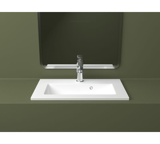 Раковина керамическая DOM Interio 60 см, для тумбы или столешницы MINI MIN610360145.chr