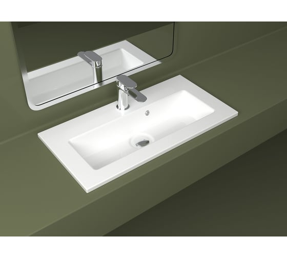 Раковина керамическая DOM Interio 70 см, для тумбы или столешницы MINI MIN710360145.chr
