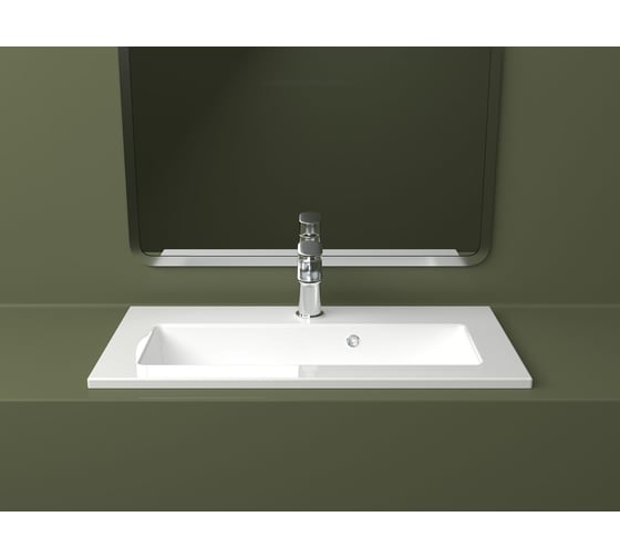 Раковина керамическая DOM Interio 70 см, для тумбы или столешницы MINI MIN710360145.chr