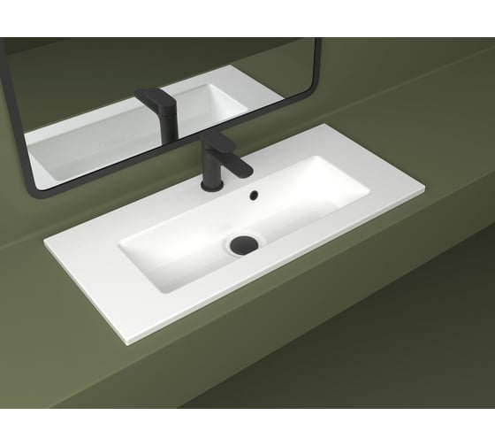 Раковина керамическая DOM Interio 80 см, для тумбы или столешницы MINI MIN810360145.bl