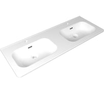 Раковина керамическая DOM Interio 120 см, для тумбы или столешницы, с двойной чашей TORY TOR1210460155.D.bl