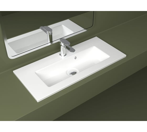Раковина керамическая DOM Interio 80 см, для тумбы или столешницы MINI MIN810360145.chr