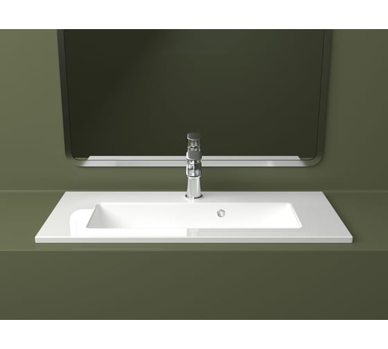 Раковина керамическая DOM Interio 80 см, для тумбы или столешницы MINI MIN810360145.chr