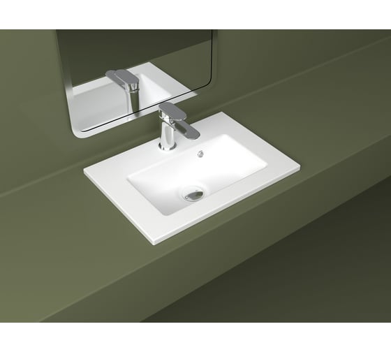 Раковина керамическая DOM Interio 50 см, для тумбы или столешницы MINI MIN510360145.chr