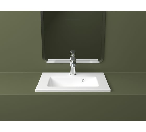 Раковина керамическая DOM Interio 50 см, для тумбы или столешницы MINI MIN510360145.chr