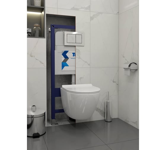 Готовое решение : Инсталляция Aina 52 + клавиша смыва Aina хром + унитаз Lina Pro Vortex Teymi F14460 ЦБ-00272598