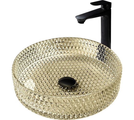 Раковина накладная ABBER стеклянная Glas золото AK2301GG
