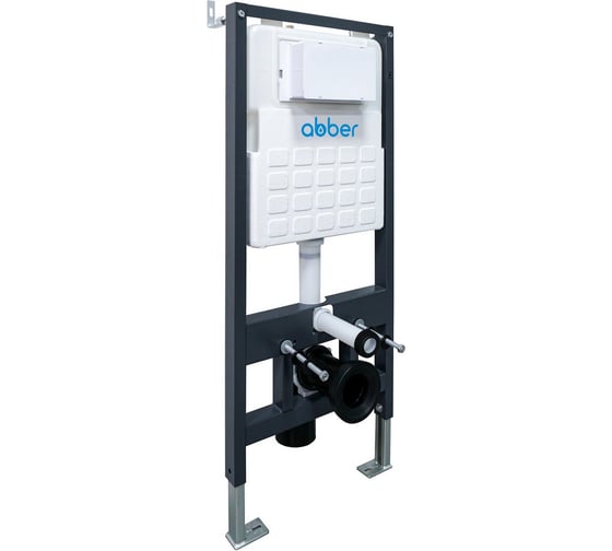 Комплект подвесной унитаз ABBER Rechteck AC1201MB черный матовый с инсталляцией AC0105 и кнопкой AC0120MW белая матовая AC1201MB-AC0105-AC0120MW