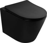 Унитаз подвесной ABBER Bequem черный матовый, безободковый, смыв торнадо AC1102TMB