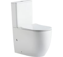 Унитаз компакт ABBER Bequem белый, безободковый, смыв торнадо AC1110T