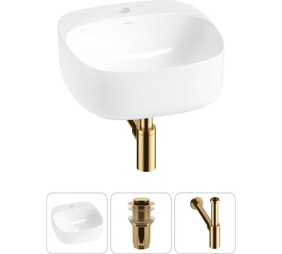 Набор 3 в 1 Wellsee Ideal накладная раковина 42x42 см, состоит из 326901000, 18 20214085R